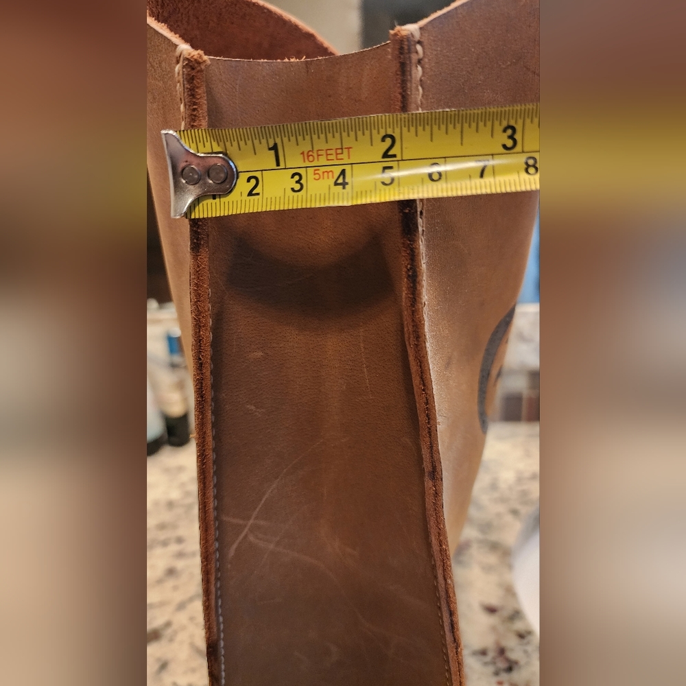 Handmade Leather Purse w/Butterfly "Branding" - Picture 6 of 9